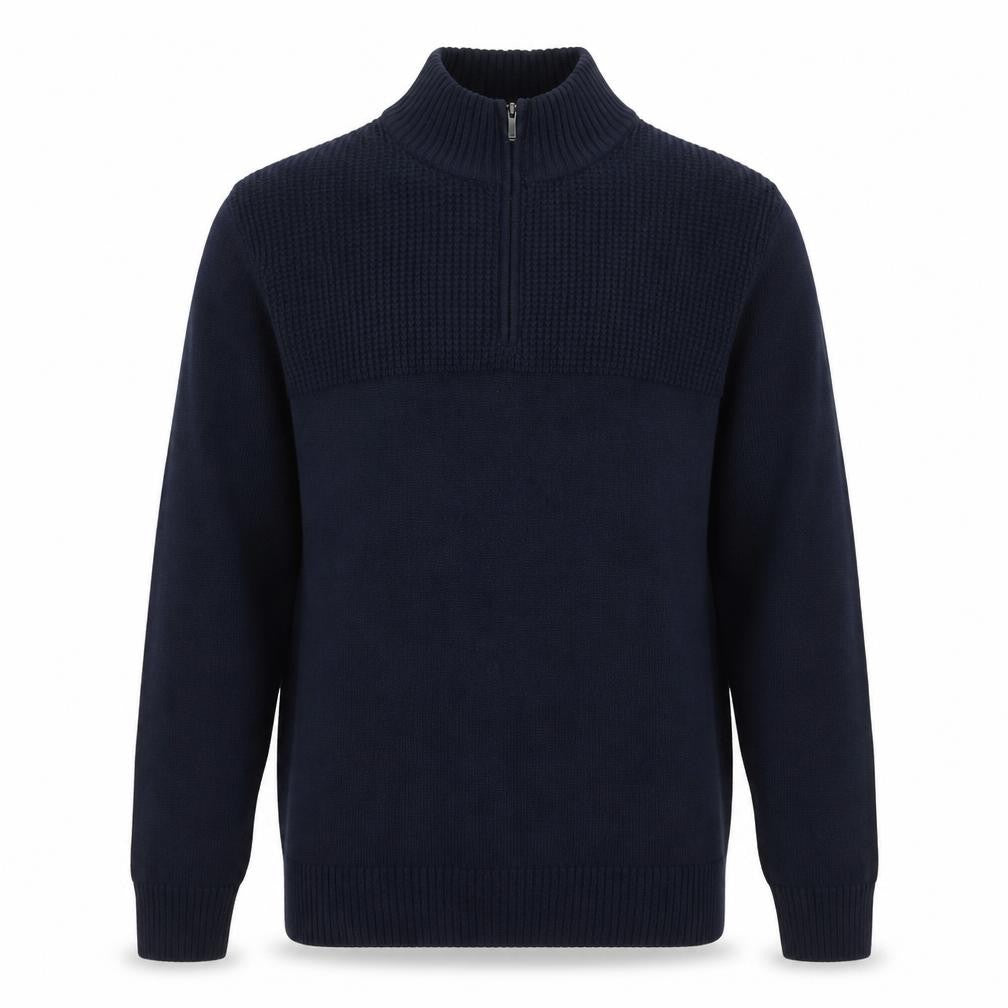 Dockers Men’s Blue Cotton 1/2 Zip High Neck Jumper Size S
