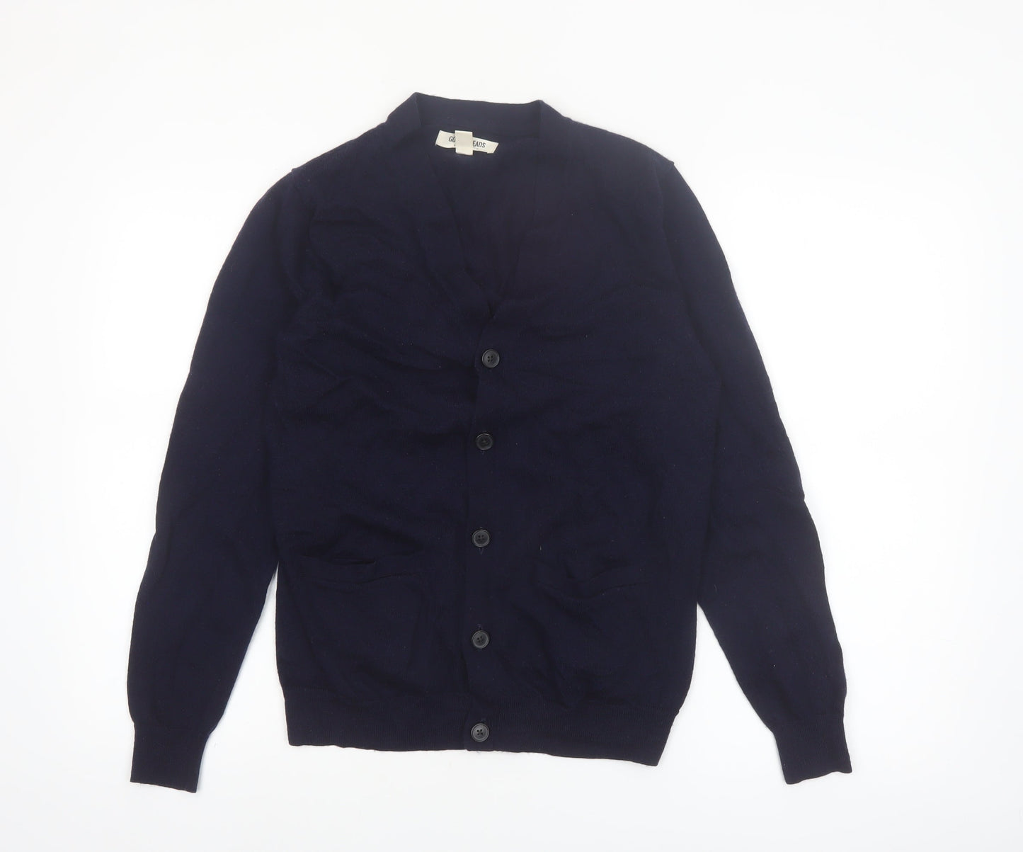 Goodthreads Women's Blue Merino Wool Cardigan Small V-Neck Knit