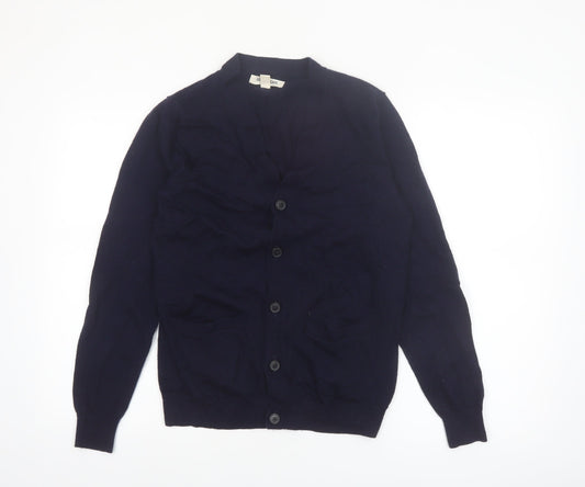 Goodthreads Women's Blue Merino Wool Cardigan Small V-Neck Knit
