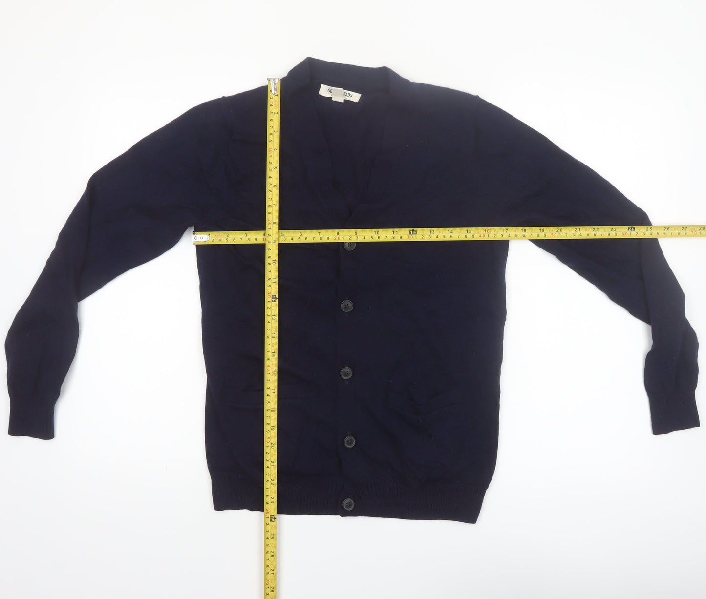 Goodthreads Women's Blue Merino Wool Cardigan Small V-Neck Knit