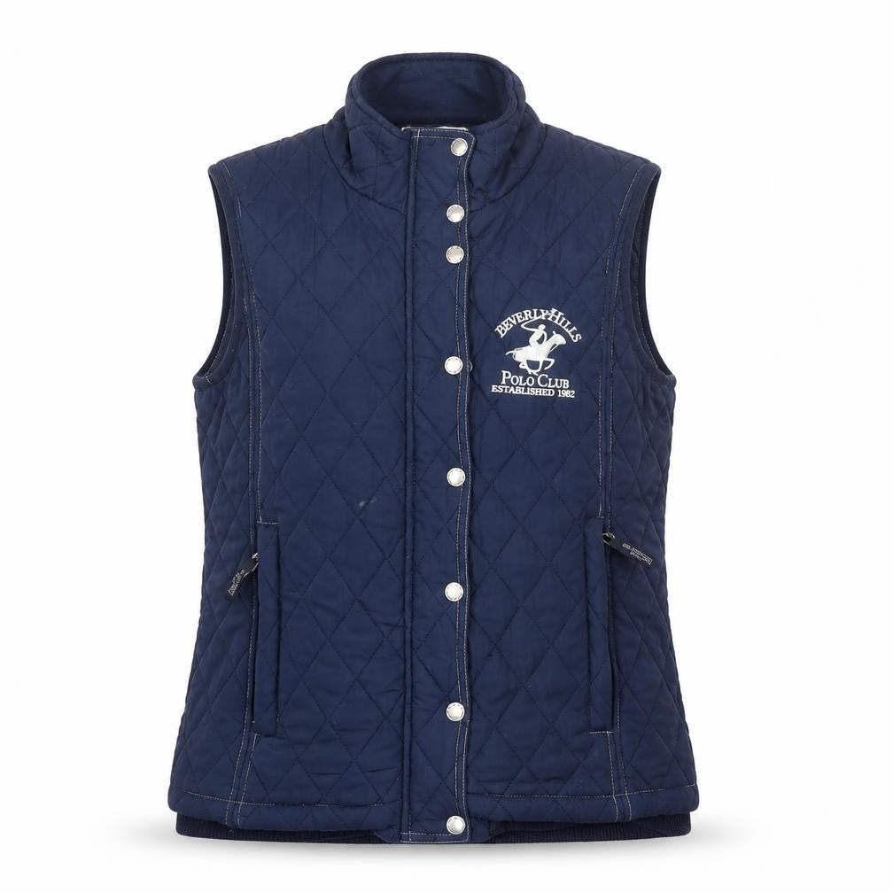 Beverly Hills Polo Club Women's Blue Quilted Waistcoat Size 12