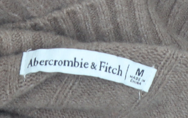 Abercrombie & Fitch Women Brown Roll Neck Knit Sweater Dress M