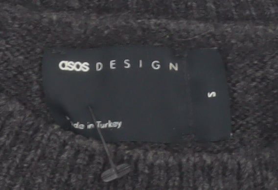 ASOS DESIGN Women’s Black Wool Blend Long Sleeve Midi Jumper Dress Size S