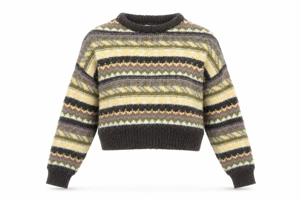 Pull&Bear Womens Multicoloured Fair Isle Knit Jumper Size 8