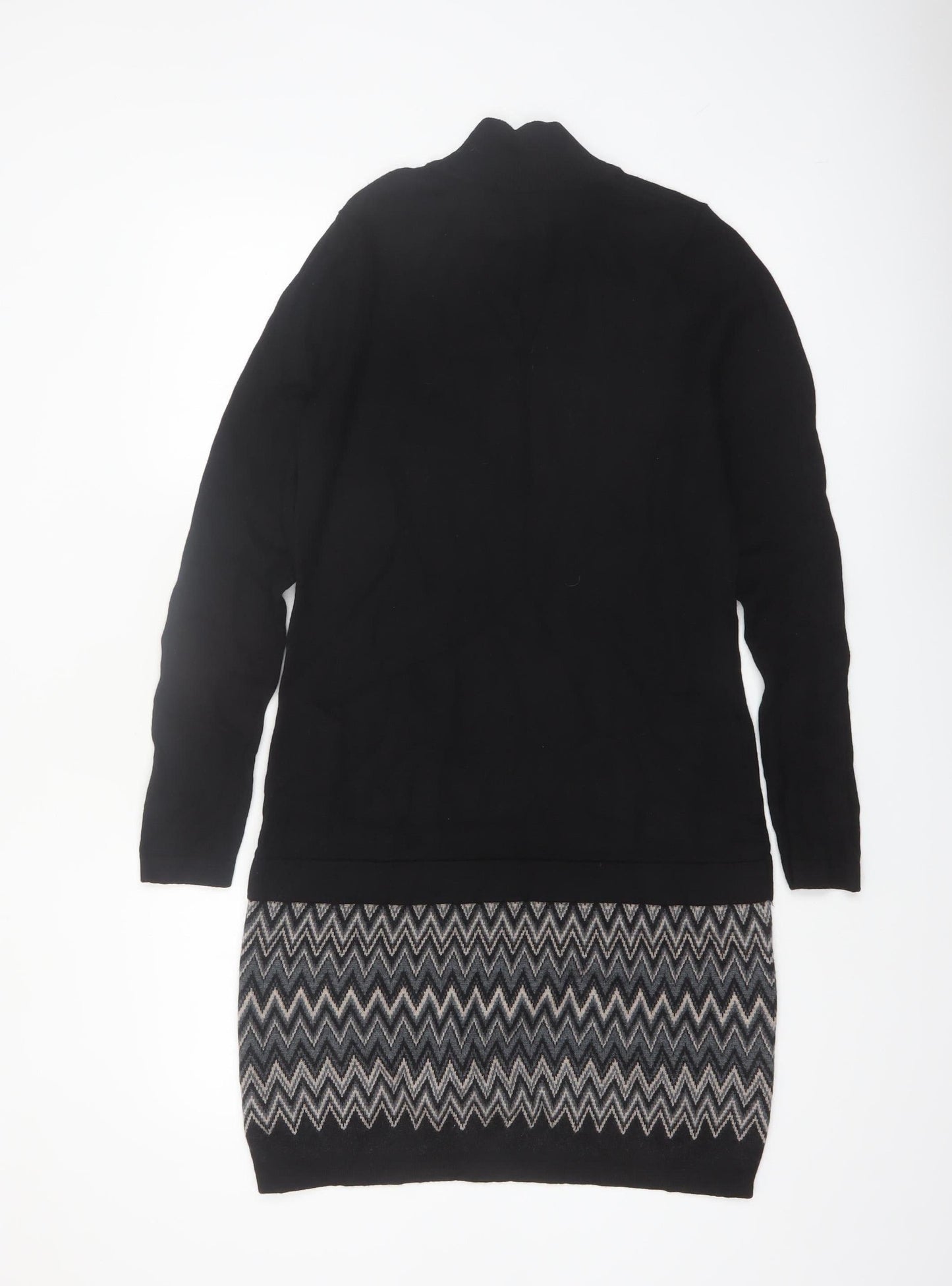 Cynthia Rowley Women’s Black Wool Knit Jumper Dress L