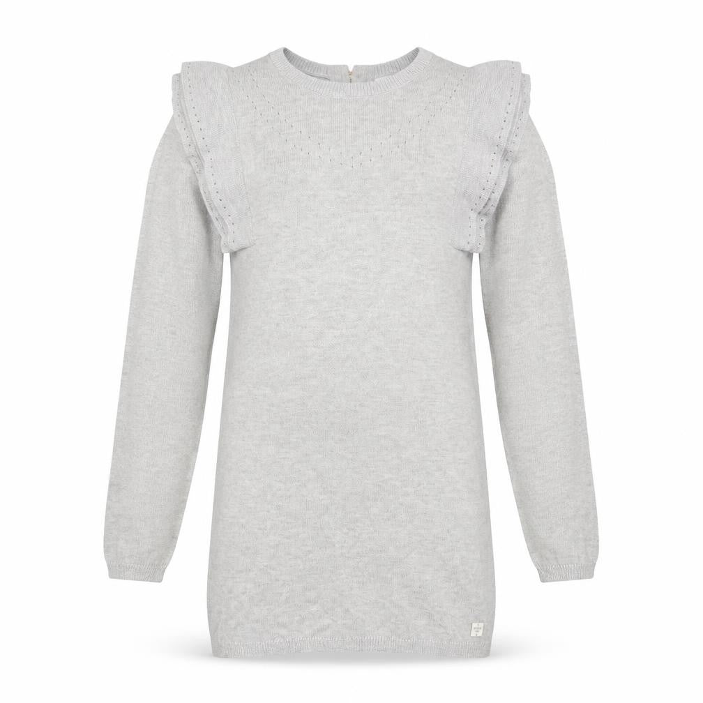 Carrément Beau Girls Grey Long Sleeve Knitted Jumper Dress Size 8 Years