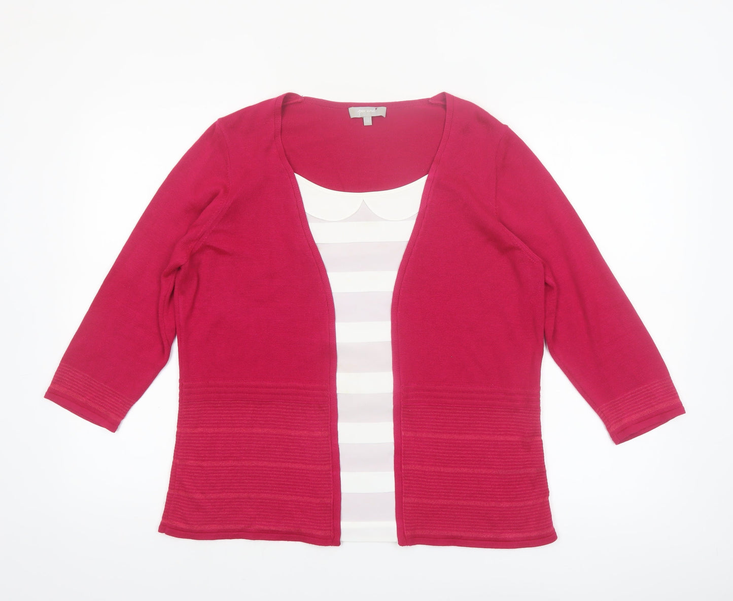 Marks & Spencer Per Una Women’s Pink Size 16 Open Knit Cardigan