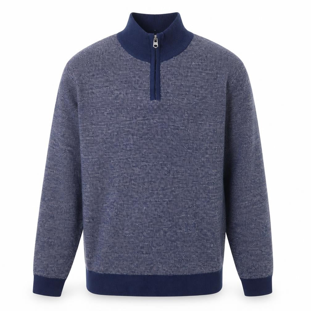 Kensington Eastside Men's Blue Half Zip High Neck Knit Jumper Size M