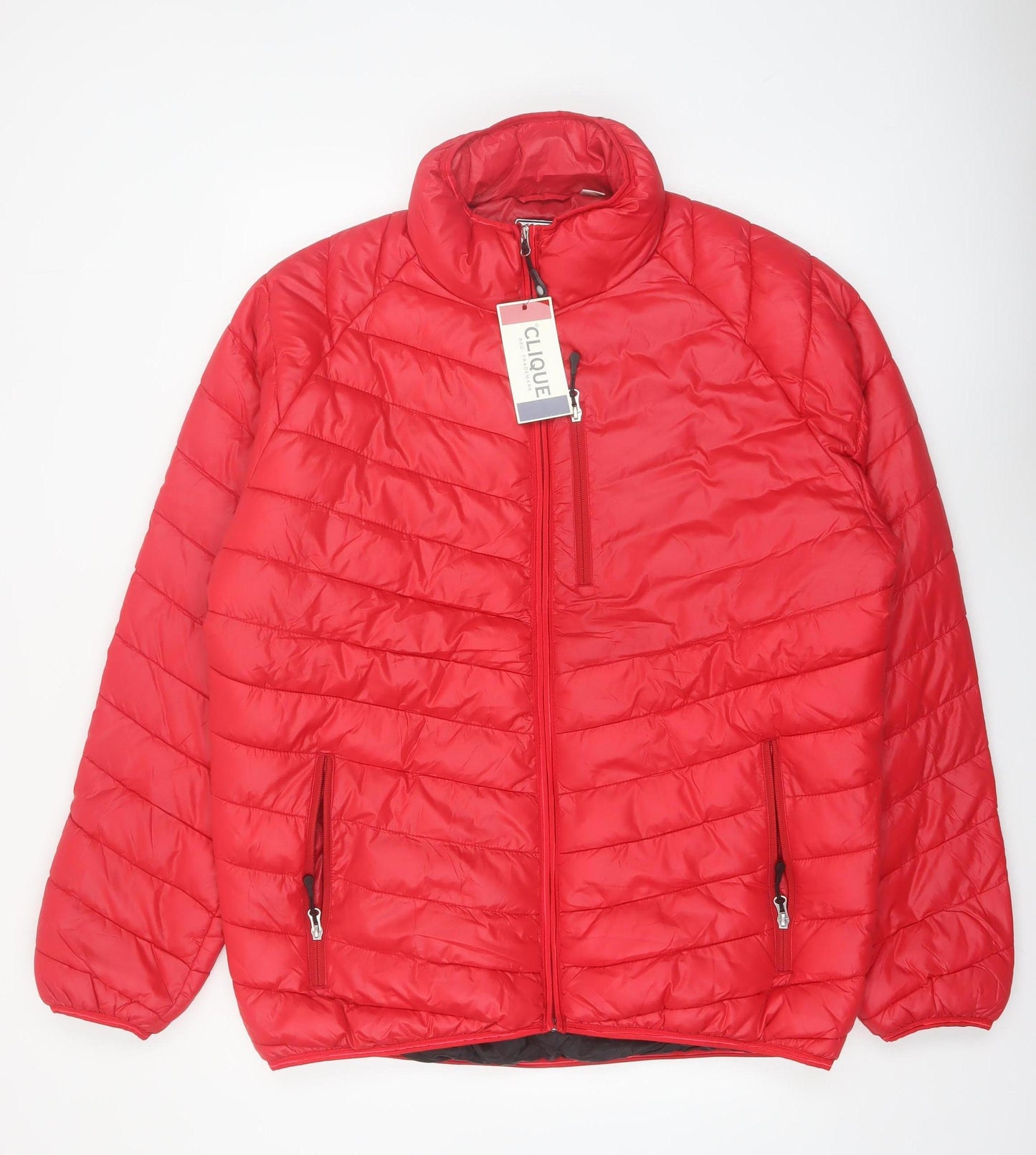Clique Men's Red XL Puffer Jacket Lightweight Insulated Winter Coat