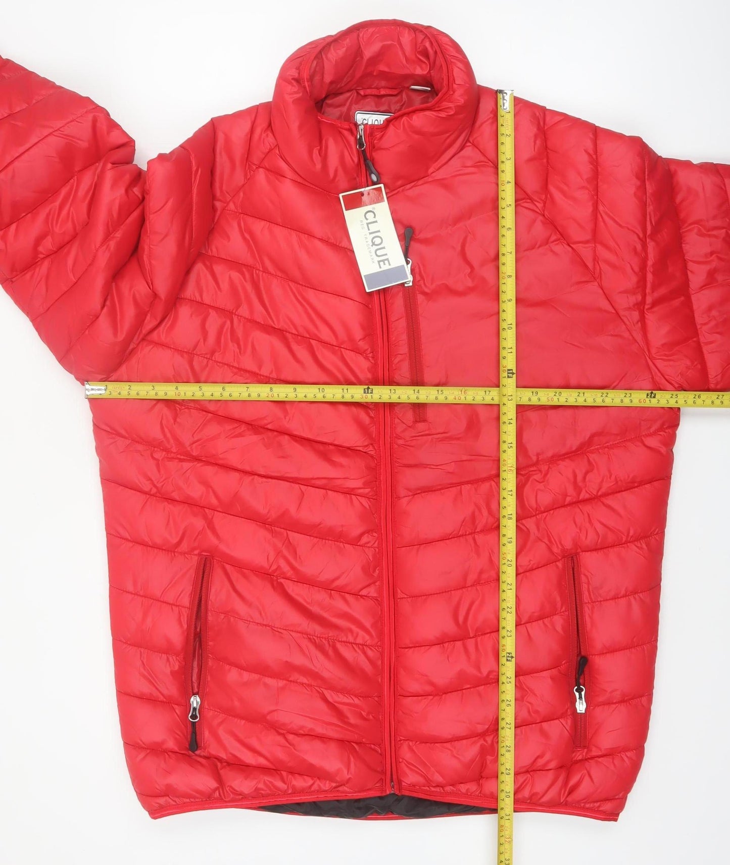 Clique Men's Red XL Puffer Jacket Lightweight Insulated Winter Coat