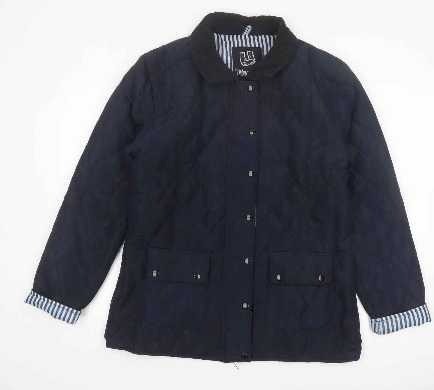 Urban Diva Women's Blue Quilted Mid-Length Jacket XL