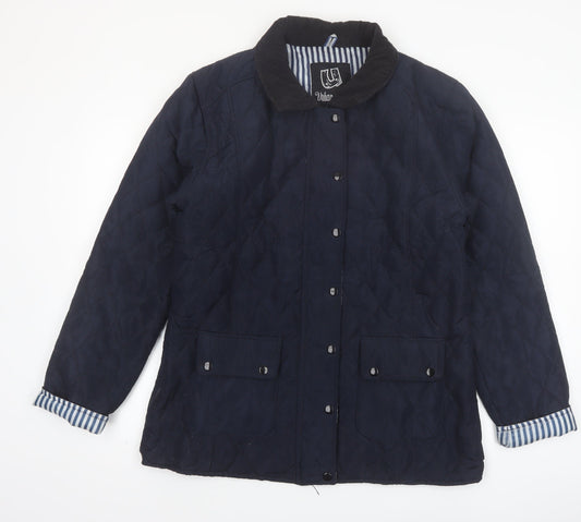 Urban Diva Women's Blue Quilted Mid-Length Jacket XL