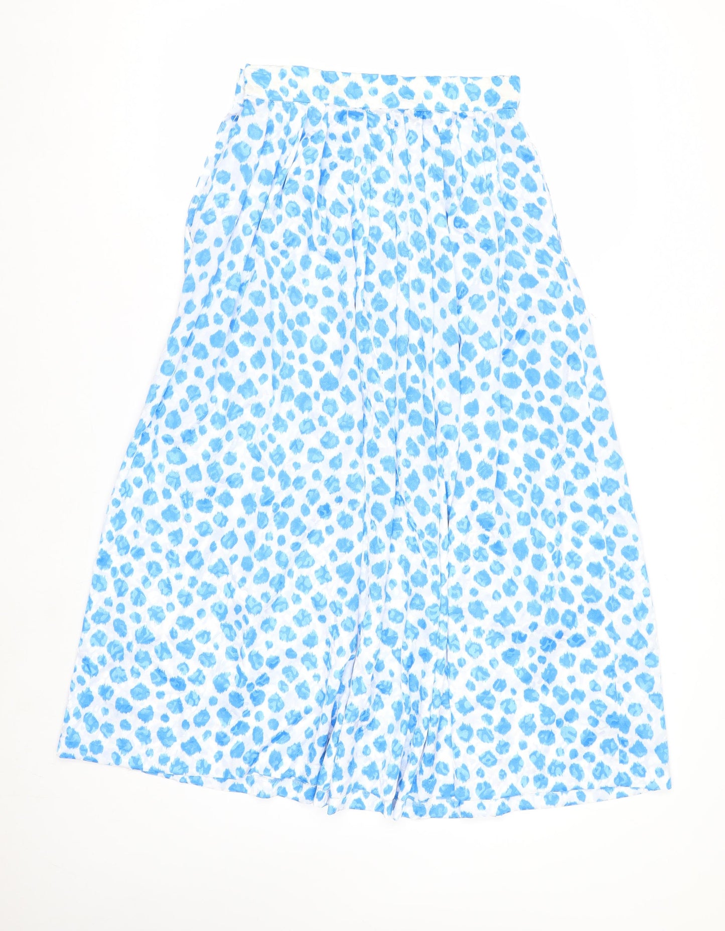 Barry Sherrard Women's Blue Animal Print Midi Pleated Skirt Size 12