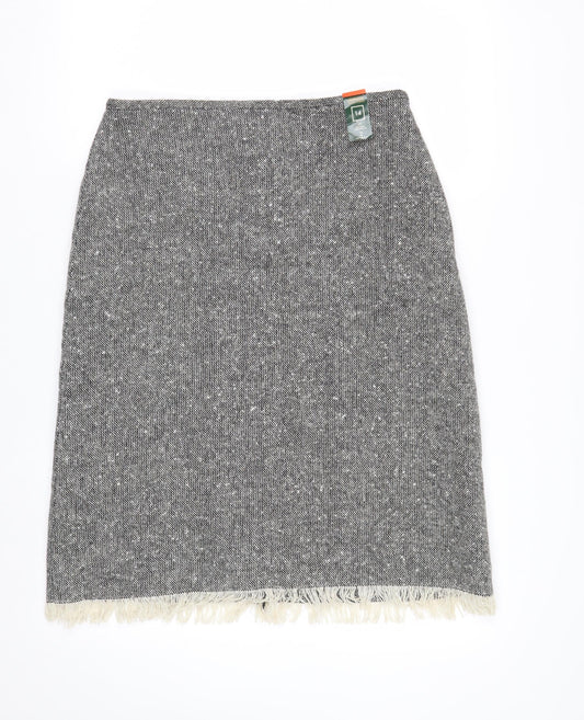 St. Bernard Women’s Grey Tweed Wool Blend Pencil Skirt Size 14