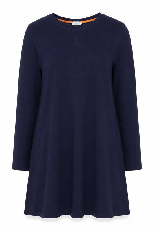 Boden Women Blue Cotton Long Sleeve Shift Dress UK 14