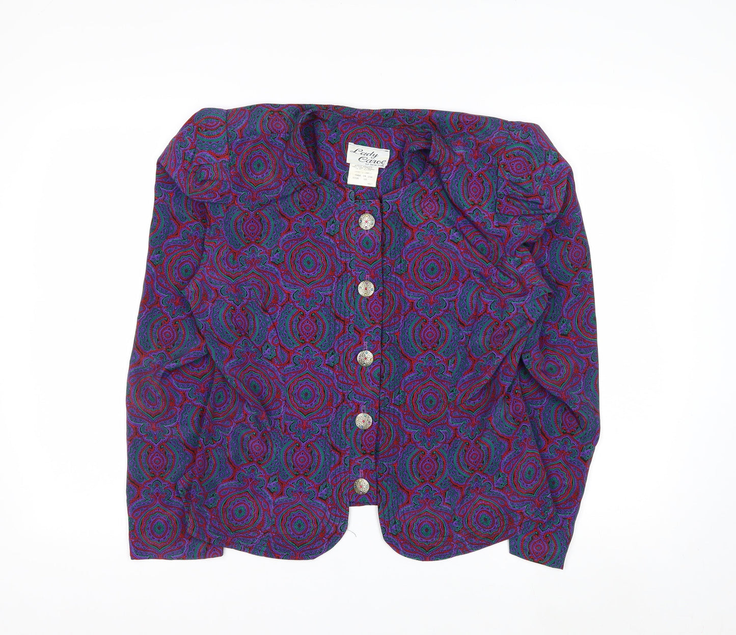 Lady Carol Women's Multicoloured Paisley Long Sleeve Blouse Size 10