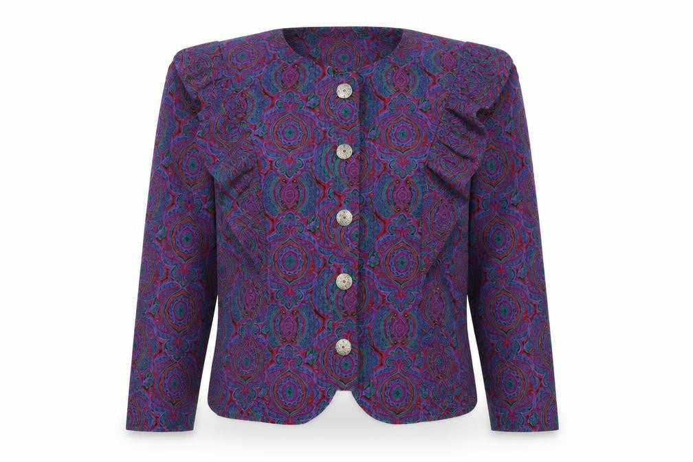 Lady Carol Women's Multicoloured Paisley Long Sleeve Blouse Size 10
