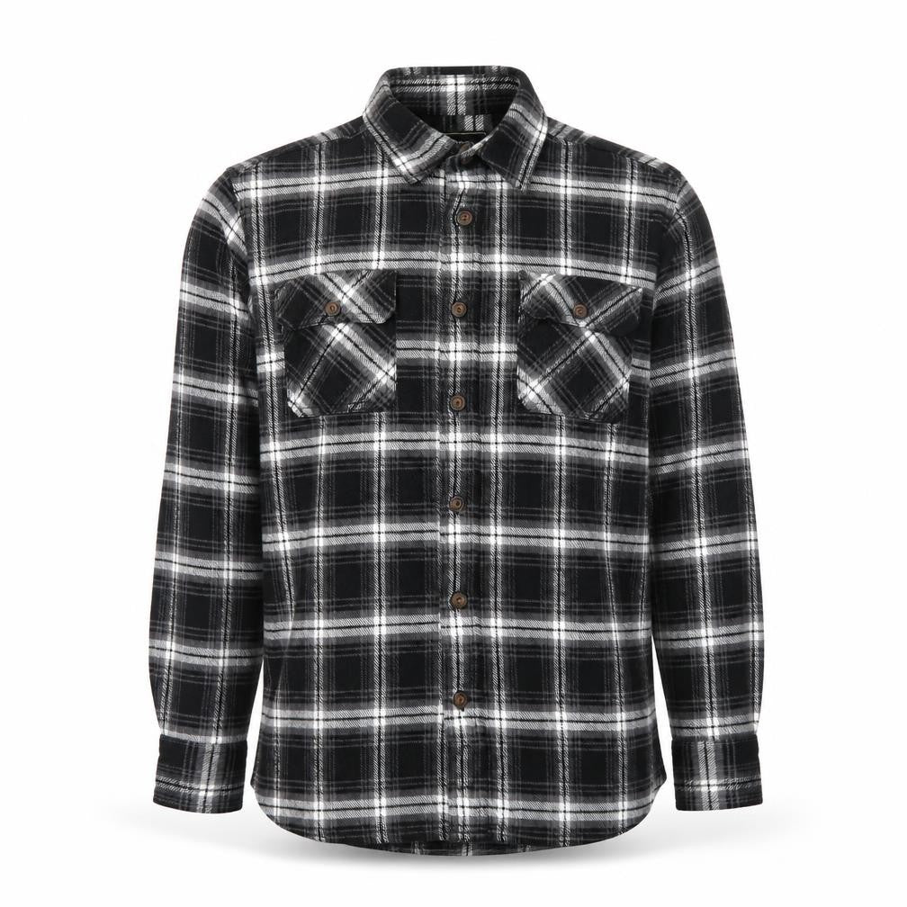 JACHS New York Mens Black Check Flannel Long Sleeve Shirt M