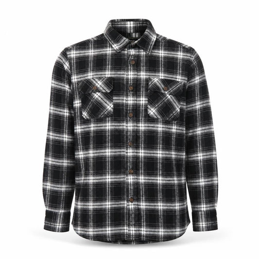 JACHS New York Mens Black Check Flannel Long Sleeve Shirt M