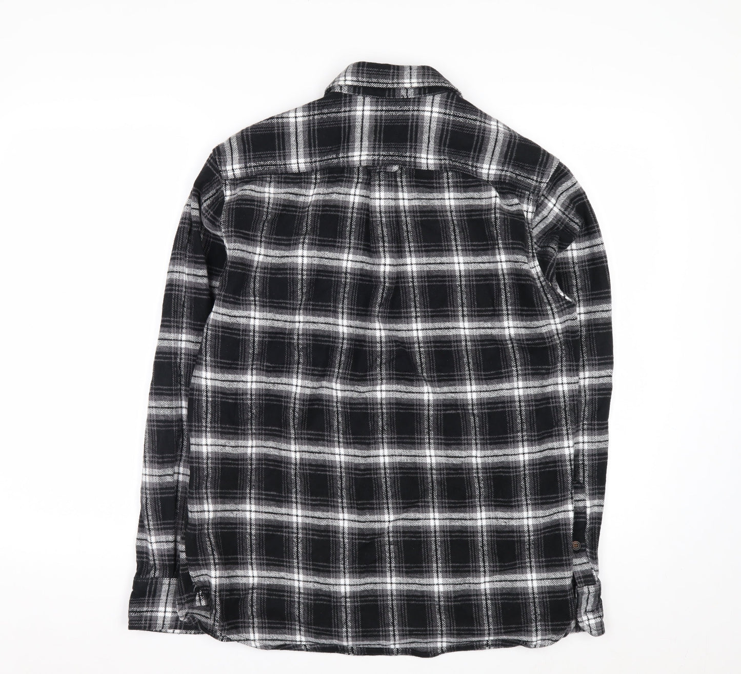JACHS New York Mens Black Check Flannel Long Sleeve Shirt M