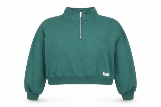 H&M Divided Women’s Green 1/2 Zip Pullover Sweatshirt XL Cotton Blend