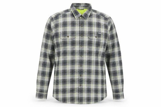 Eddie Bauer Men's Grey Plaid Long Sleeve Button-Up Shirt L Tall