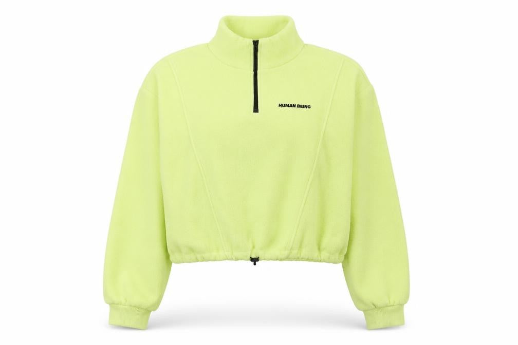 H&M Divided Women’s Green 1/2 Zip Fleece Pullover Sweatshirt S