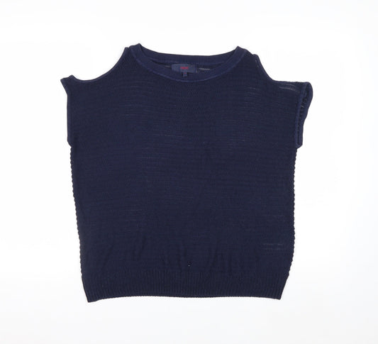 Next Women’s Blue Cold Shoulder Knit Jumper Size 10