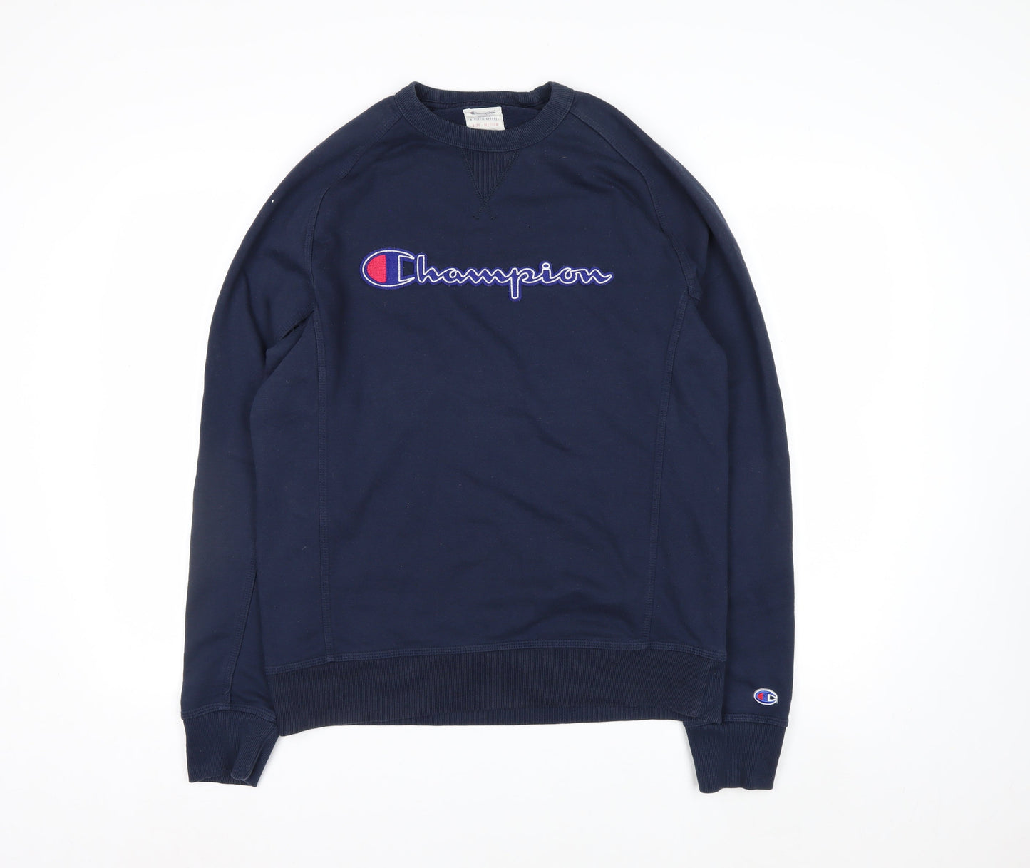 Champion Men's Blue Pullover Sweatshirt Medium Embroidered Logo