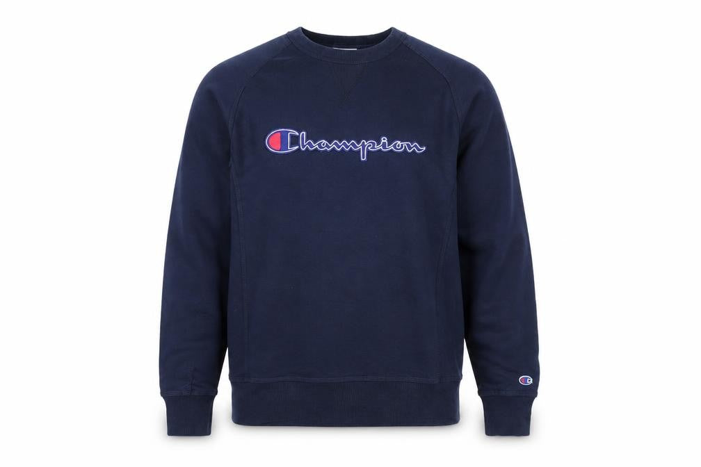 Champion Men's Blue Pullover Sweatshirt Medium Embroidered Logo