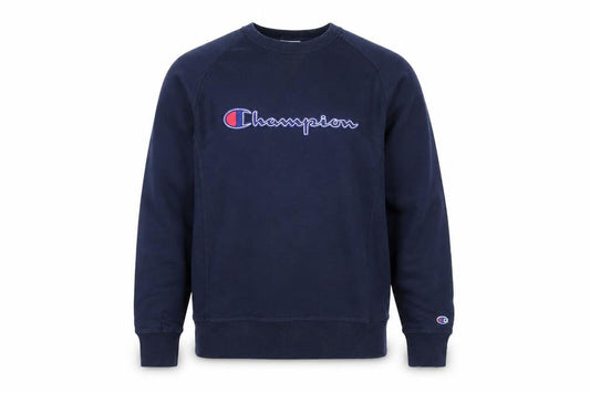 Champion Men's Blue Pullover Sweatshirt Medium Embroidered Logo