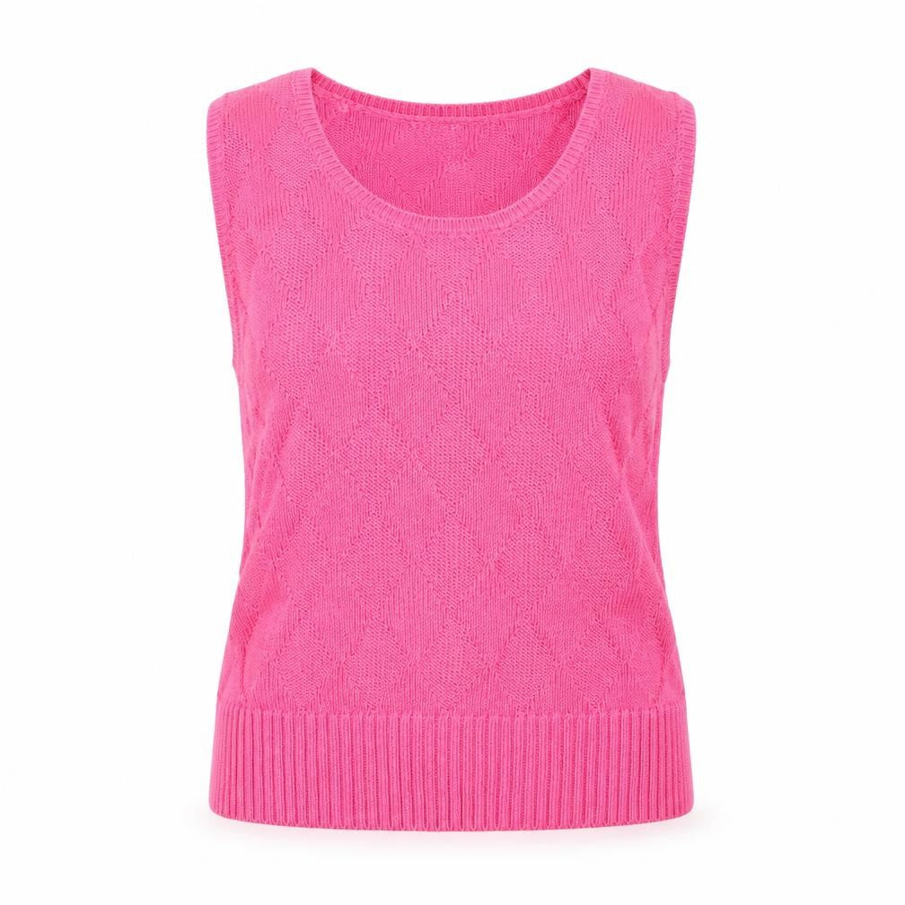Talbots Women's Pink Knit Cotton Sleeveless Vest Jumper Size L