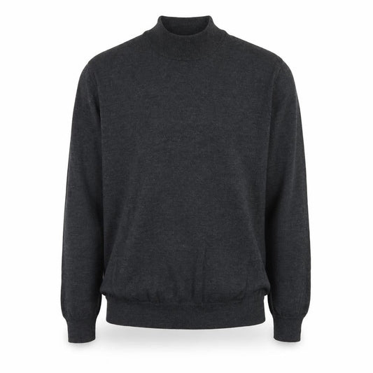 Technique Pour Homme Men's Grey Wool Mock Neck Jumper L