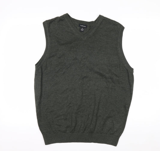 Van Heusen Men's Green V-Neck Sleeveless Cotton Knit Vest M