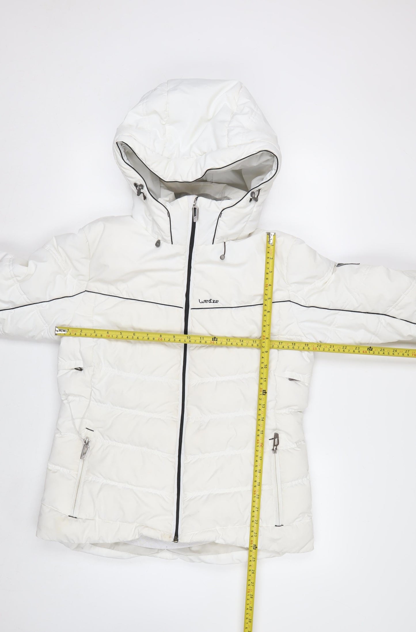 Wedze Women's White Ski Jacket Size 14 Insulated Waterproof Hooded