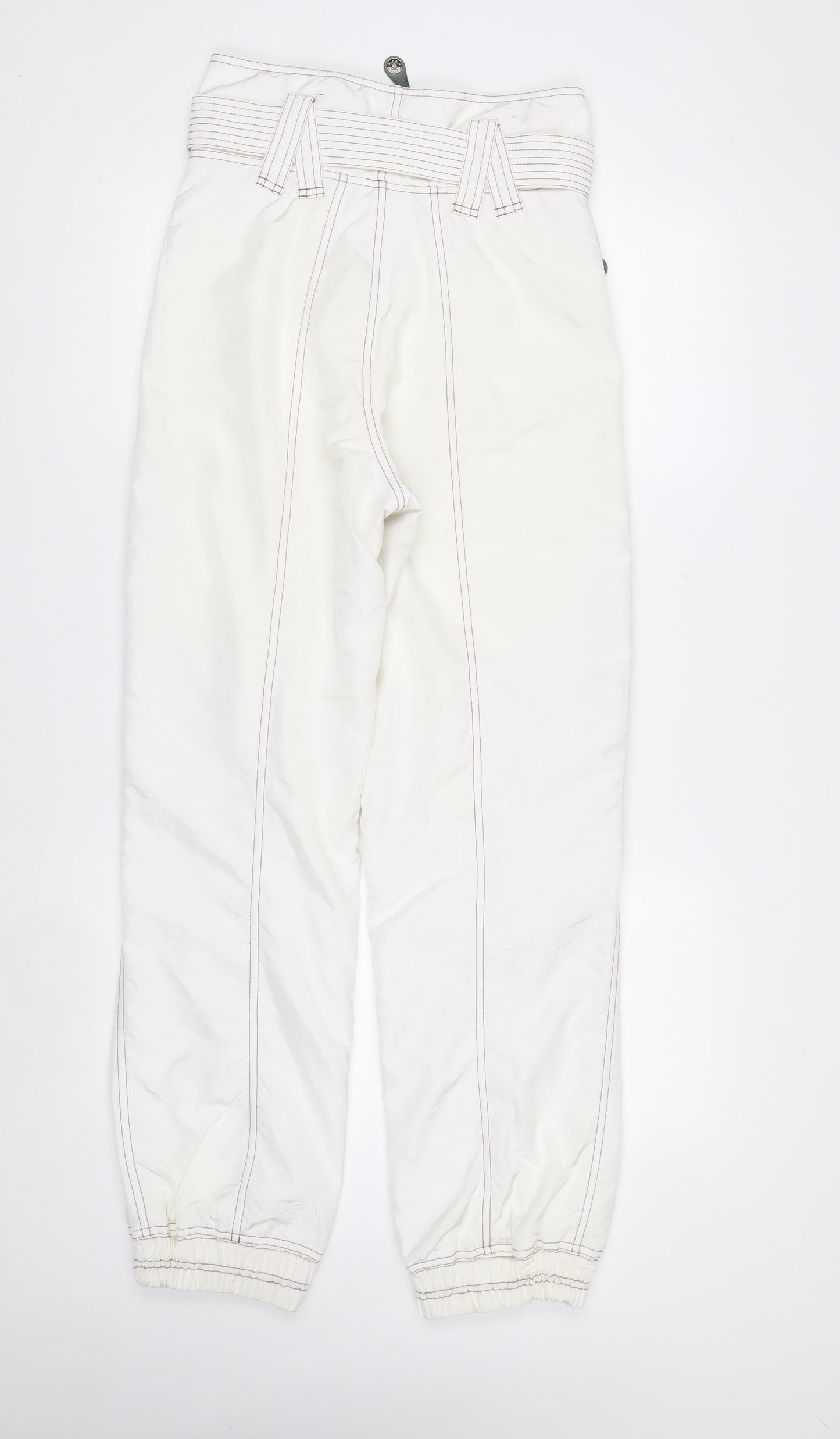 Chervò Womens White 80s Ski Snow Pants Size 10 Retro Geometric