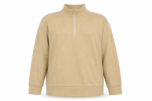 Next Women’s Beige 1/4 Zip Fleece Pullover Sweatshirt Size 18
