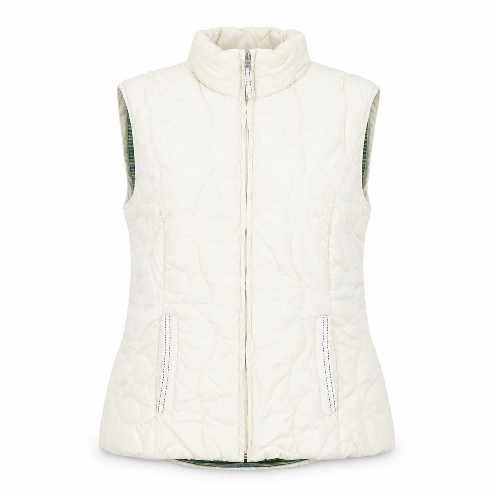 Marks & Spencer Per Una Women Ivory Quilted Water Repellent Waistcoat Size S