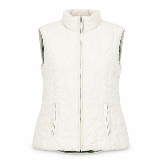 Marks & Spencer Per Una Women Ivory Quilted Water Repellent Waistcoat Size S