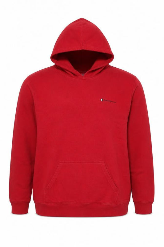 Champion Men's Red Pullover Hoodie 1XL Cotton Blend Athletic Style