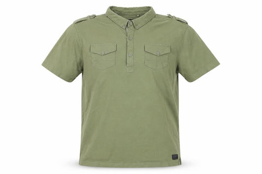 Firetrap Men's Green XL Henley Button-Up Short Sleeve Casual Shirt