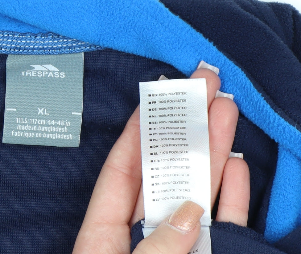 Trespass Men's Blue XL Fleece Pullover 1/4 Zip Sweatshirt