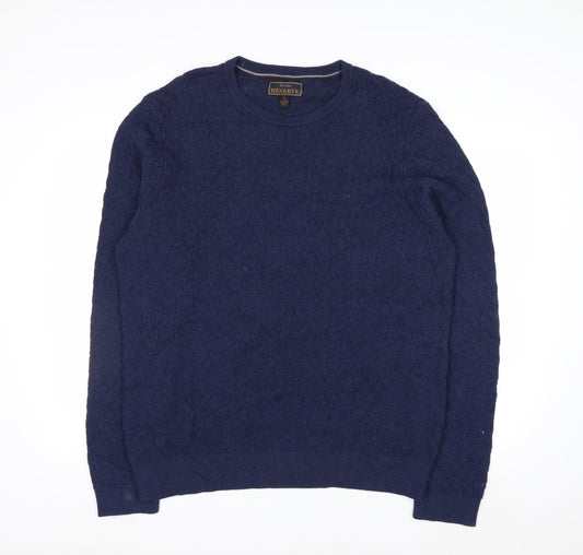 J.S. A. Bank Reserve Men’s Blue XL Cotton Cashmere Crew Neck Jumper