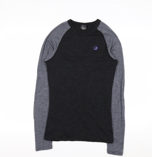 North Ridge Men’s Black Merino Wool Long Sleeve Top XL