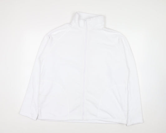 Result Core Women White Full Zip Fleece Sweatshirt L