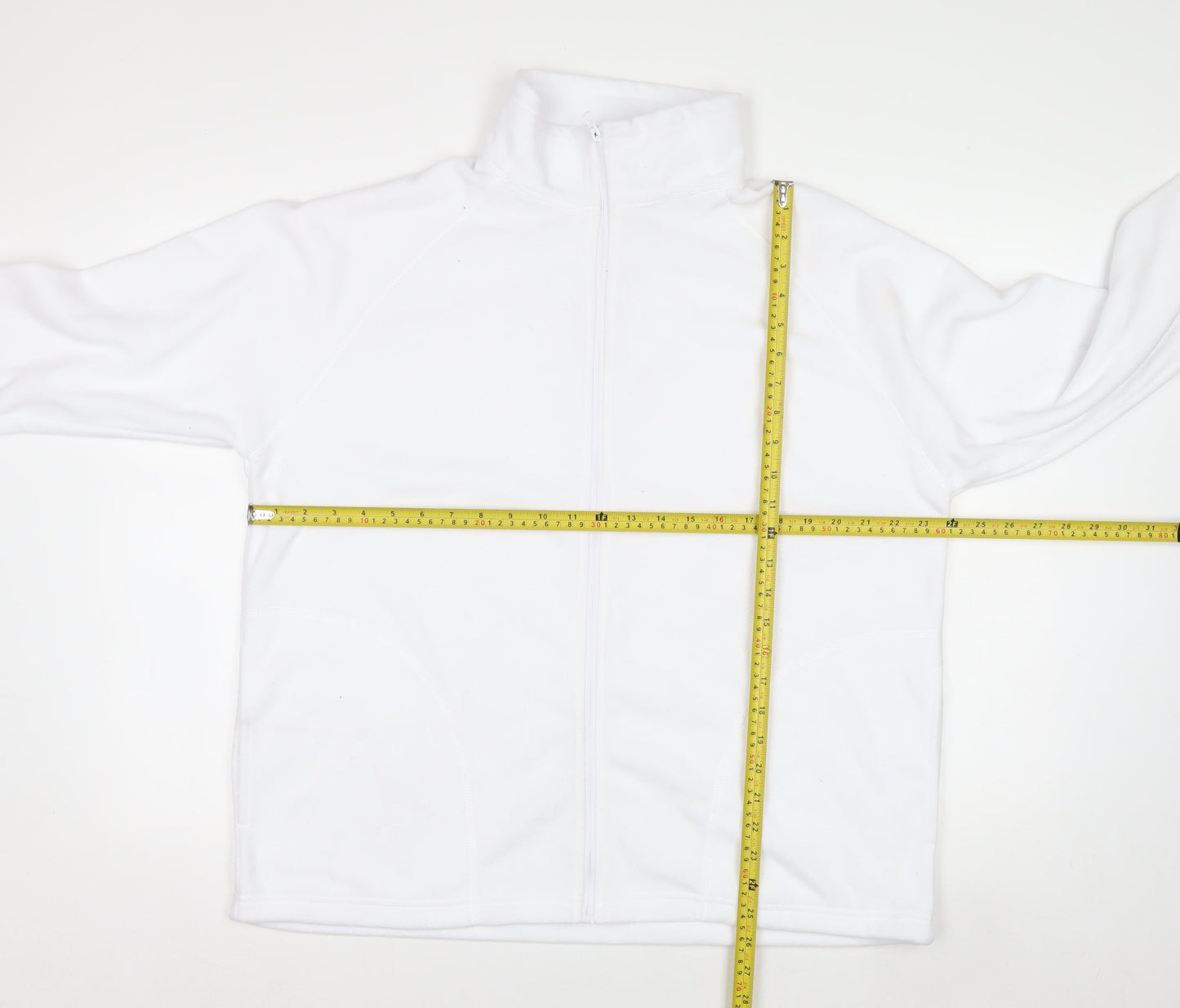 Result Core Women White Full Zip Fleece Sweatshirt L