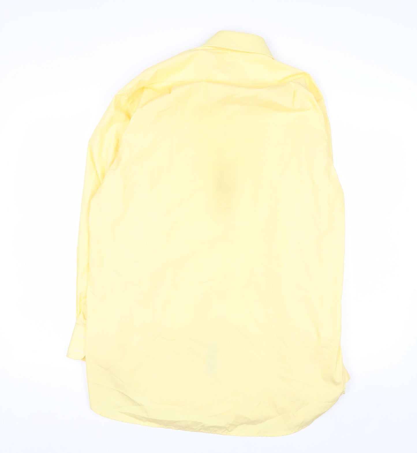 Charles Tyrwhitt Men's Yellow 15.5in Classic Fit Cotton Long Sleeve Shirt
