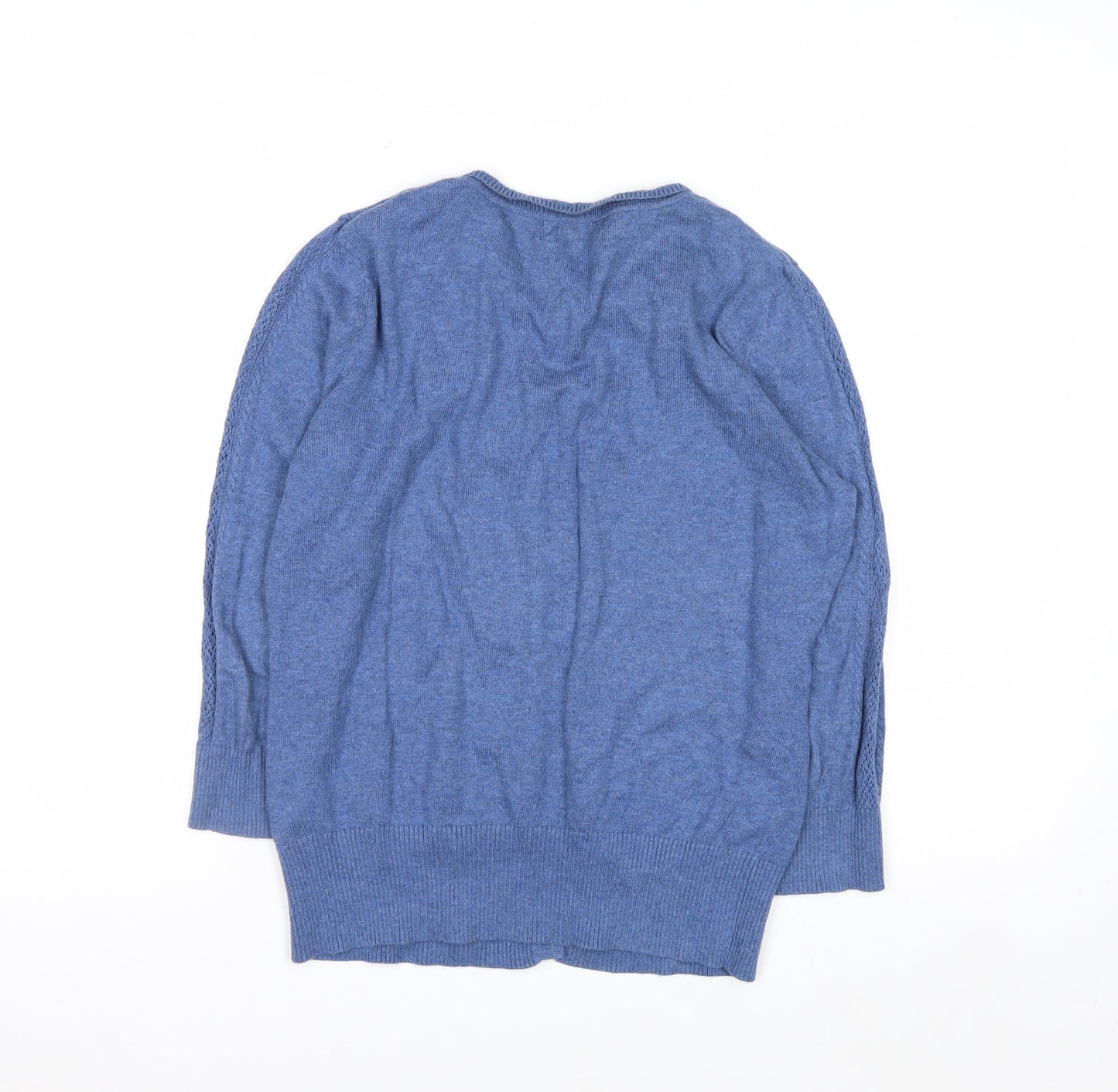 Rocha John Rocha Women Blue Cotton Knit Cardigan Size 12