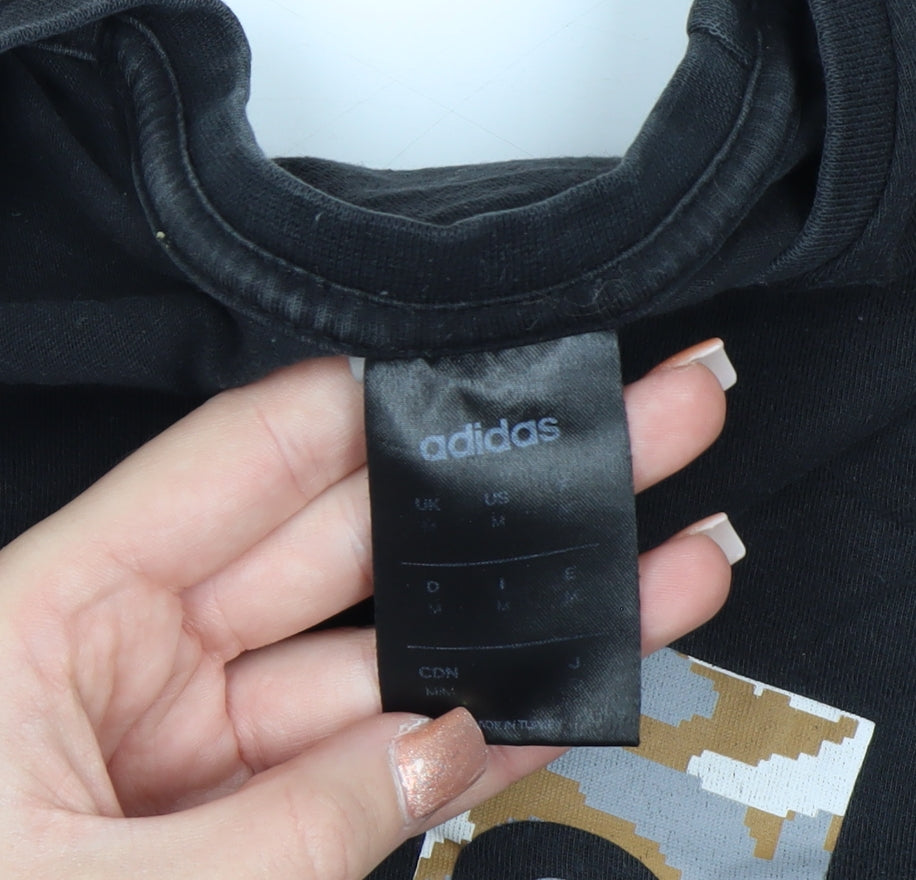 Adidas Men's Black Camouflage Logo T-Shirt Size M