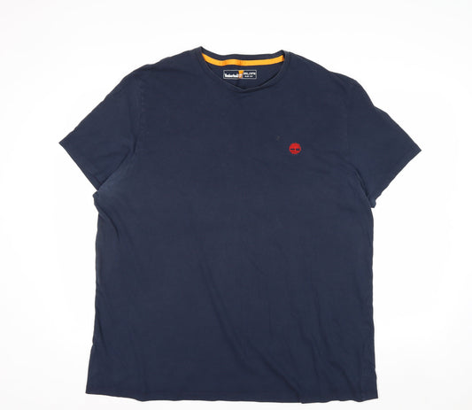 Timberland Men's Navy Blue Slim Fit 3XL Cotton T-Shirt